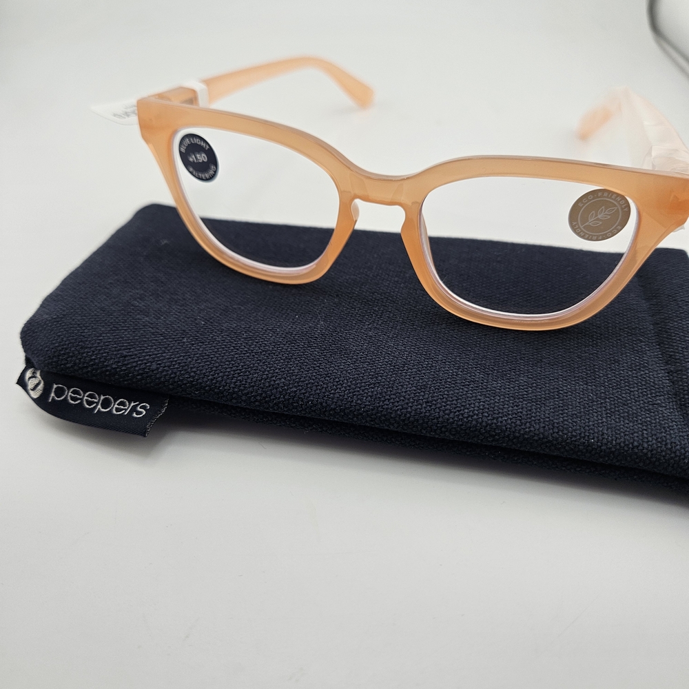Peepers +1.50 "Nola"Reading Glasses/Blue Light Filtering Spring Hinges New